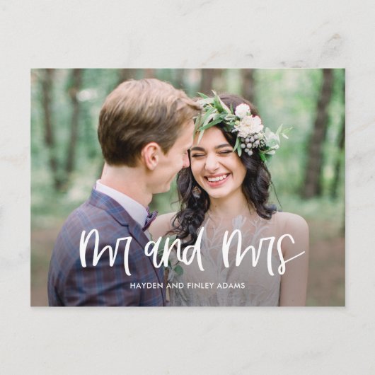 Fun Lettering Wedding Announement Briefkaart (Voorkant)
