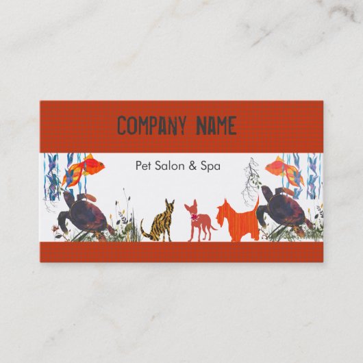 Fun Leuke Dieren Huisdier Zorg Visitekaartje (Voorkant)