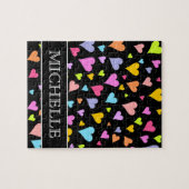 Fun, liefhebbend, kleurrijk Hearts Patroon + aange Legpuzzel (Horizontaal)