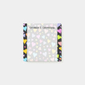 Fun, liefhebbend, kleurrijk Hearts Patroon + aange Post-it® Notes (Voorkant)