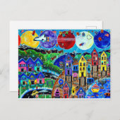 Fun Life Beach Space Shuttle Planets Ocean Kinder Briefkaart (Voorkant / Achterkant)