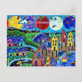 Fun Life Beach Space Shuttle Planets Ocean Kinder Briefkaart (Voorkant)