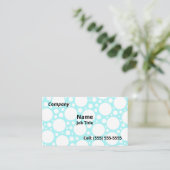 Fun Light Blue Polka Dot Visitekaartjes (Staand voorkant)