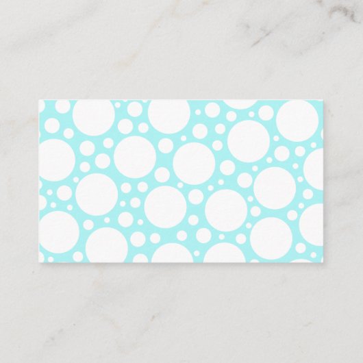 Fun Light Blue Polka Dot Visitekaartjes (Achterkant)