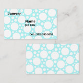 Fun Light Blue Polka Dot Visitekaartjes (Voorkant / Achterkant)