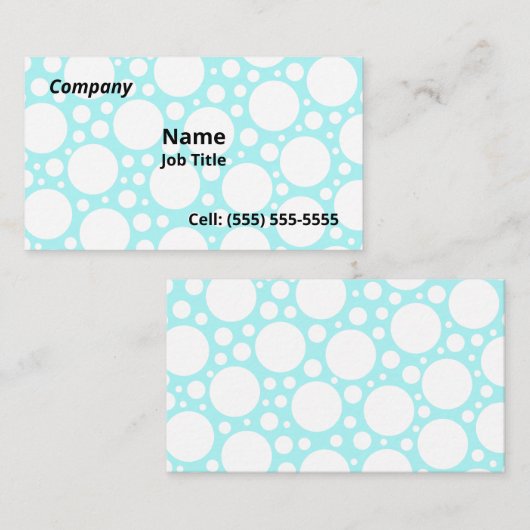 Fun Light Blue Polka Dot Visitekaartjes (Voorkant / Achterkant)