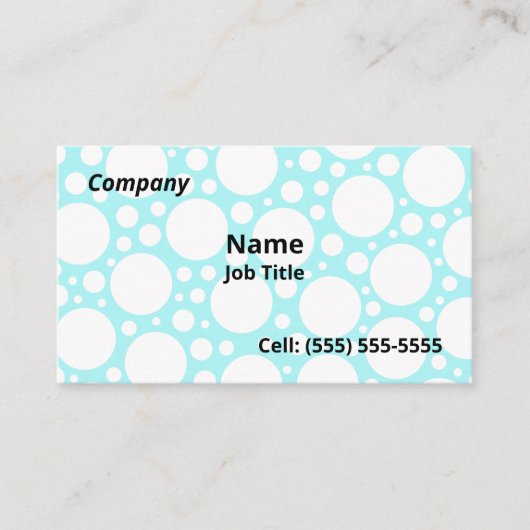 Fun Light Blue Polka Dot Visitekaartjes (Voorkant)