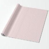 Fun Light Blush Pink White Ikat Squares Mosaic Art Cadeaupapier (Uitgerold)
