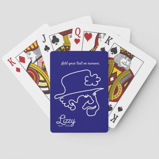 Fun line illustratie van koningin Elizabeth II, Pokerkaarten (Achterkant)