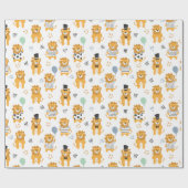 Fun Lion Pattern | wit Cadeaupapier (Vlak)