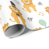 Fun Lion Pattern | wit Cadeaupapier (Rol Hoek)
