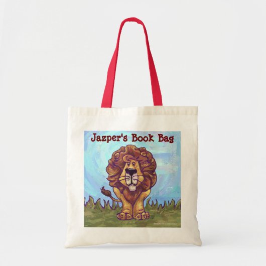 Fun Lion Personalized Book Bag Tote Bag (Voorkant)