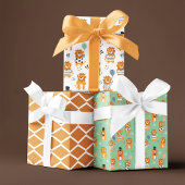 Fun Lion Seamless Pattern Trio Inpakpapier Vel