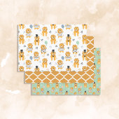 Fun Lion Seamless Pattern Trio Inpakpapier Vel