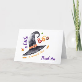 Fun Little Boo Witch Pet Herfst Baby shower Bedankkaart