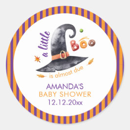 Fun Little Boo Witch Pet Herfst Baby shower Ronde Sticker