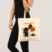 Fun Little Devil en Balloons Halloween Snoep Tote Bag (Voorkant (product))