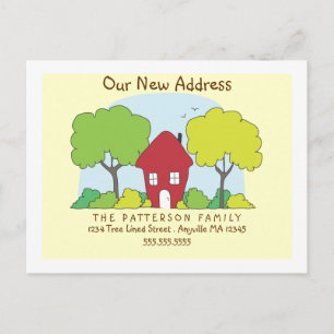Fun Little House Nieuw Adres Briefkaart