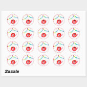Fun Little Monster Party, Zombie, Friendly, Cute Ronde Sticker (Vel)