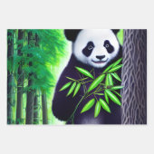 Fun Little Panda Beer Inpakpapier Vel (Voorkant 3)