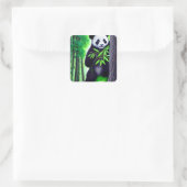 Fun Little Panda Beer Vierkante Sticker (Tas)