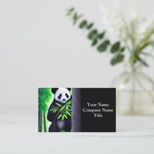 Fun Little Panda Beer Visitekaartje (Staand voorkant)