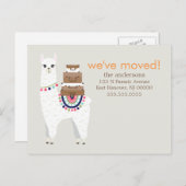 Fun Llama Adreswijziging / Verhuisaankondigingen Aankondigingskaart (Voorkant / Achterkant)