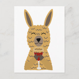 Fun Llama Drink rode wijn Briefkaart