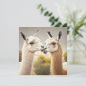 Fun Llamas Kissing Hartelijk dank Bedankkaart (Staand voorkant)