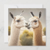Fun Llamas Kissing Hartelijk dank Bedankkaart (Voorkant)