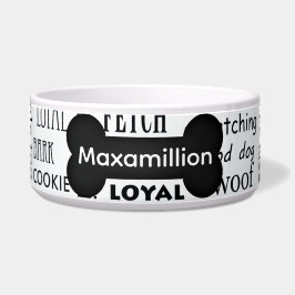 Fun Loing Black and White Dog Bone Theme Voerbakje