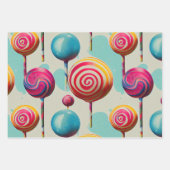 Fun Lollipops en Alles Snoep Lane Inpakpapier Vel (Voorkant)