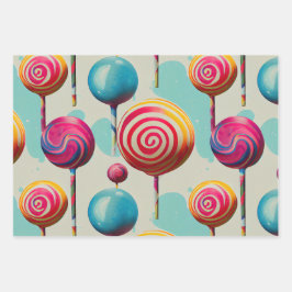 Fun Lollipops en Alles Snoep Lane Inpakpapier Vel