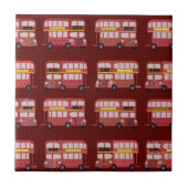Fun London Double Decker Bus Cartoon Pattern Tegeltje (Voorkant)