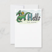 Fun Long Neck Dinosaur Hallo Personal Kinder Note Bedankkaart (Voorkant)