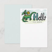 Fun Long Neck Dinosaur Hallo Personal Kinder Note Bedankkaart (Voorkant / Achterkant)