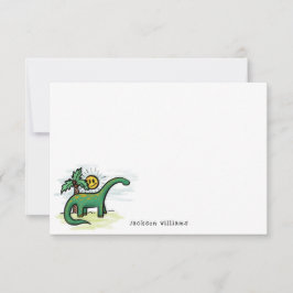 Fun Long Neck Dinosaur Kinder Personalized Note Ka Bedankkaart