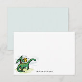 Fun Long Neck Dinosaur Kinder Personalized Note Ka Bedankkaart (Voorkant / Achterkant)