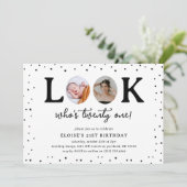 Fun Look's Who's 21' 2 x photo 21st Birthday Kaart (Staand voorkant)