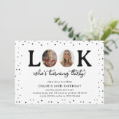 Fun Look's Who's 30' 2 x photo 30th Birthday Kaart (Staand voorkant)