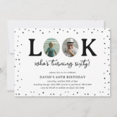 Fun Look's Who's 60' 2 x photo 60th Birthday Kaart (Voorkant)