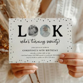 Fun Look's Who's 70' 2 x photo 70th Birthday Kaart