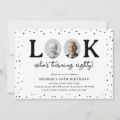 Fun Look's Who's 80' 2 x photo 80th Birthday Kaart (Voorkant)