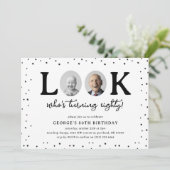 Fun Look's Who's 80' 2 x photo 80th Birthday Kaart (Staand voorkant)