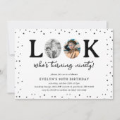 Fun Look's Who's 90' 2 x photo 90th Birthday Kaart (Voorkant)