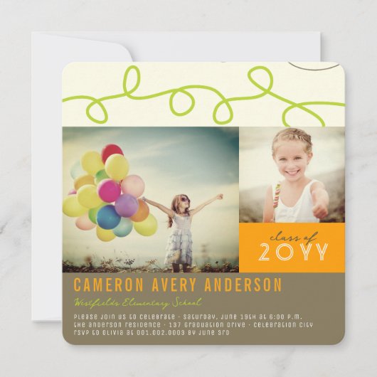 Fun Loop Scribbles Modern 2 Fotogradatie Partij Kaart (Voorkant)