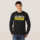 Fun Los Angeles Royal Blue Yellow Retro Striped Ho T-shirt (Voorkant volledig)