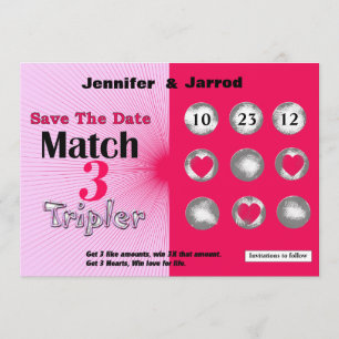 Fun Lotto Scratch Off Save the Date Notice Kaart