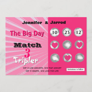 Fun Lotto Scratch off Wedding Announding Kaart