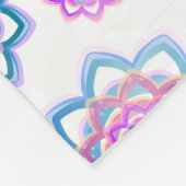 Fun Lotus Flower Monogram Pink Pastel Green Fleece Deken (Hoek)